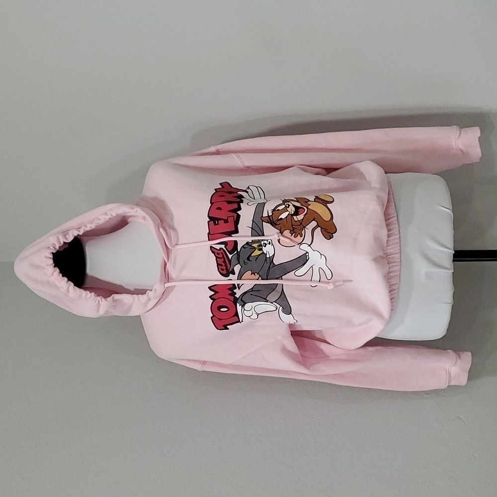 Tom and Jerry Cropped Vintage Hoodie size large